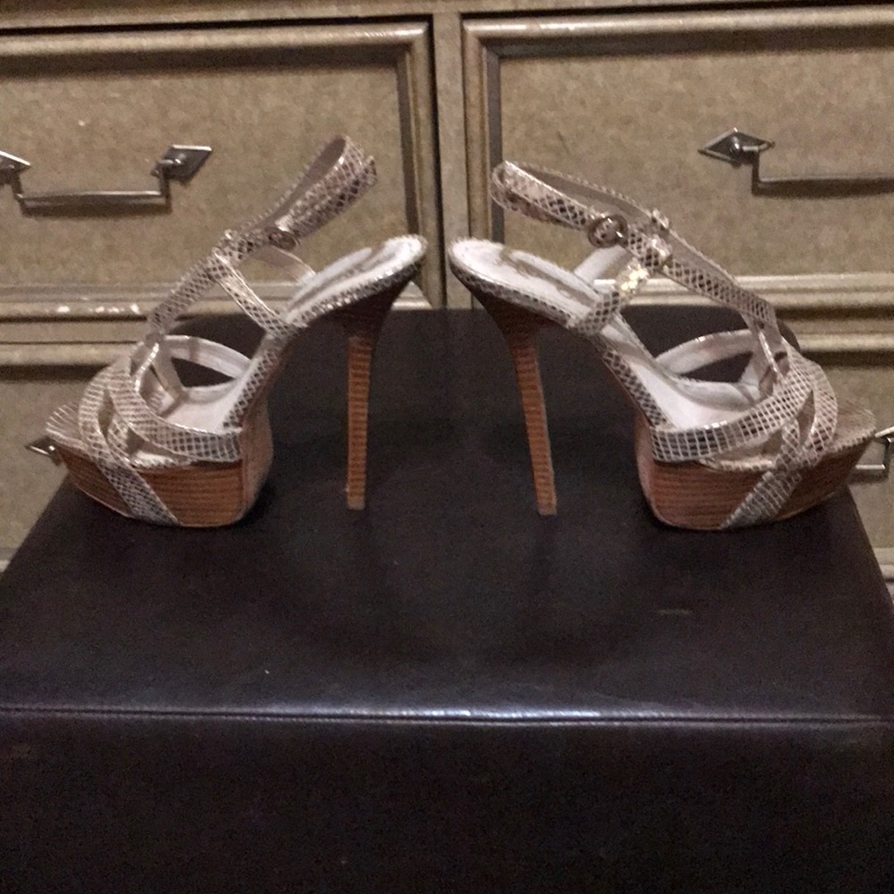 Alice + Olivia Metallic Python Print High Heels - image 3